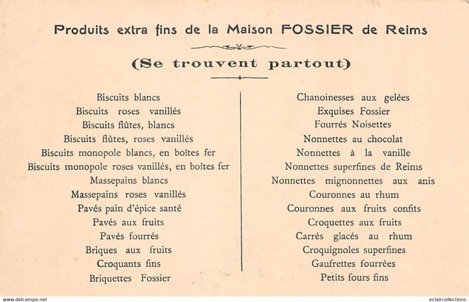 Reims           51        Façade De La Maison Des Biscuits Fossier   Et Au Dos Ses Produits.         (voir Scan) - Reims