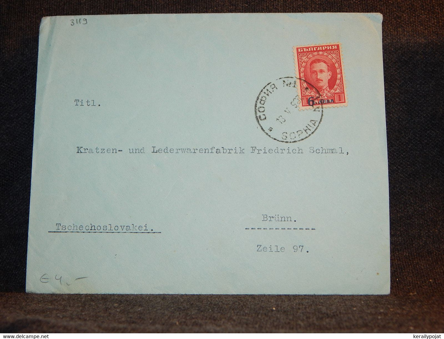 Bulgaria 1920's Sophia Cover To Czechoslovakia__(3119) - Briefe U. Dokumente