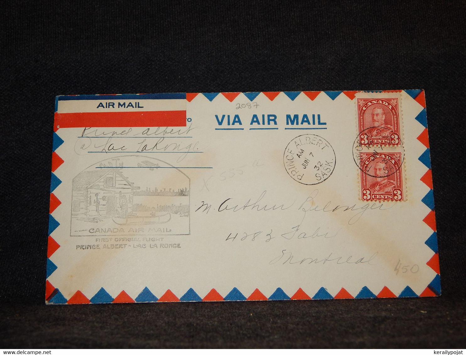 Canada 1932 Prince Albert Lac La Ronge Air Mail Cover__(2087) - Airmail