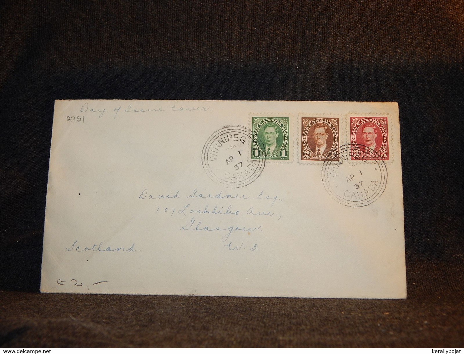 Canada 1937 Winnipeg Cover To Scotland__(2791) - Cartas & Documentos