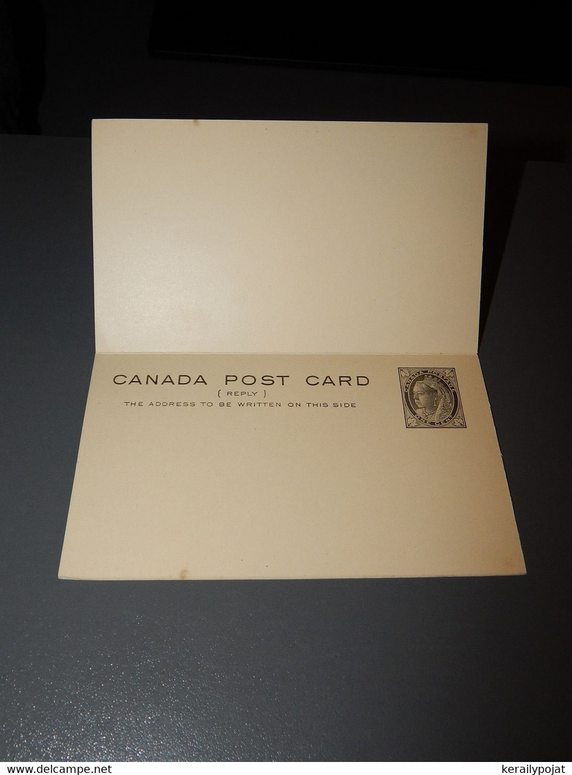 Canada 1c Black Unused Double Stationery Card__(2784) - 1860-1899 Victoria