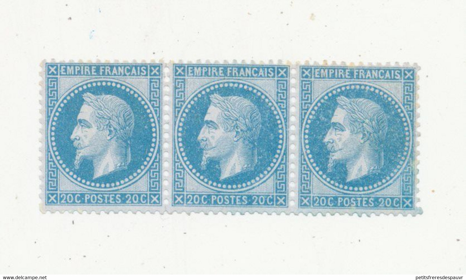 FRANCE - 1863-70 - N° YT 29a - 3 Exemplaires Attenant - Neuf * Sans Gomme - Cote 1425E - 1863-1870 Napoleon III With Laurels