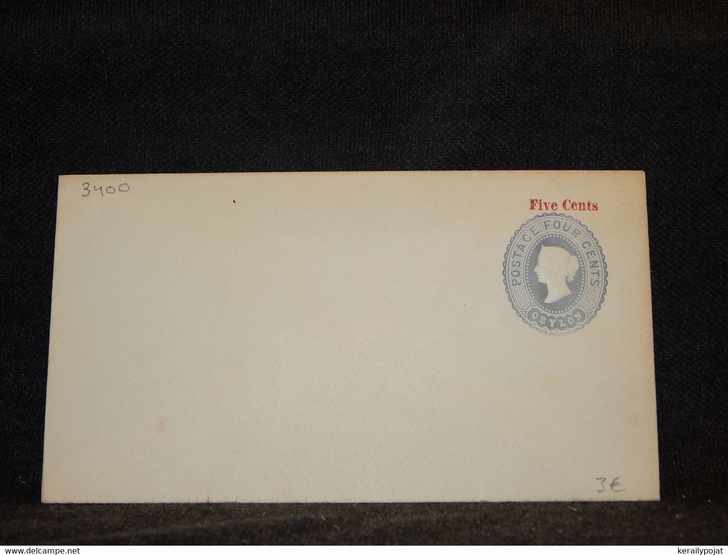 Ceylon 4c Blue Unused Stationery Envelope__(3400) - Ceylon (...-1947)