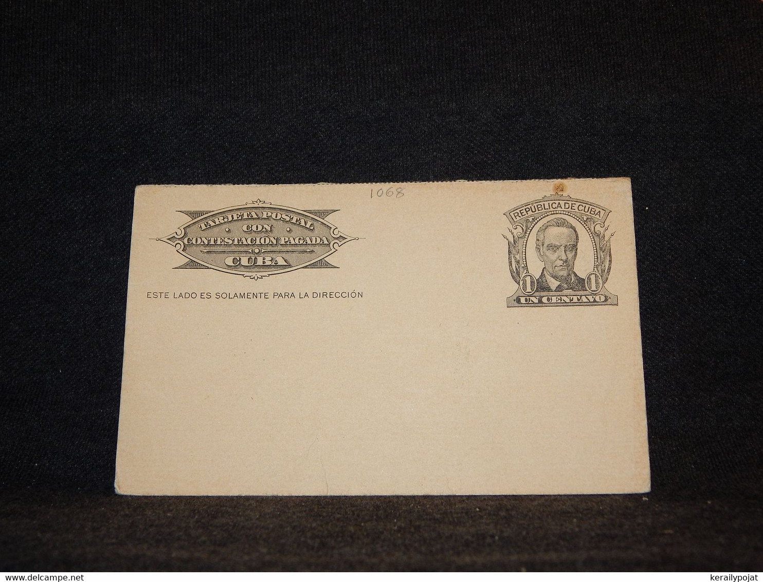 Cuba 1c Black Unused Stationery Card__(1068) - Cartas & Documentos