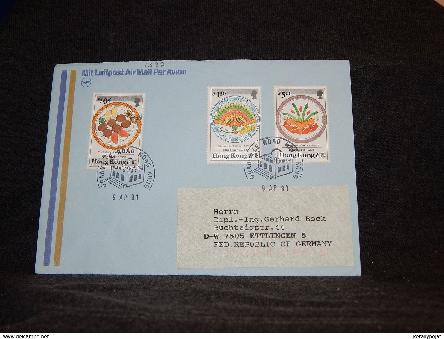 Hong Kong 1991 Granville Road Cover To Germany__(1382) - Lettres & Documents