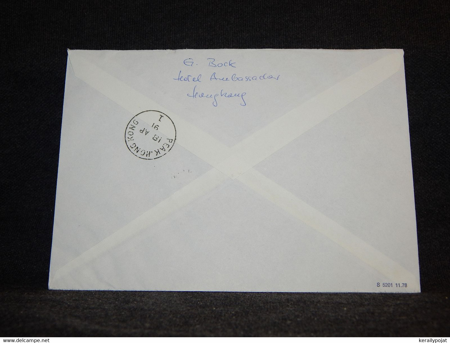 Hong Kong 1991 Peak Registered Cover__(944) - Lettres & Documents