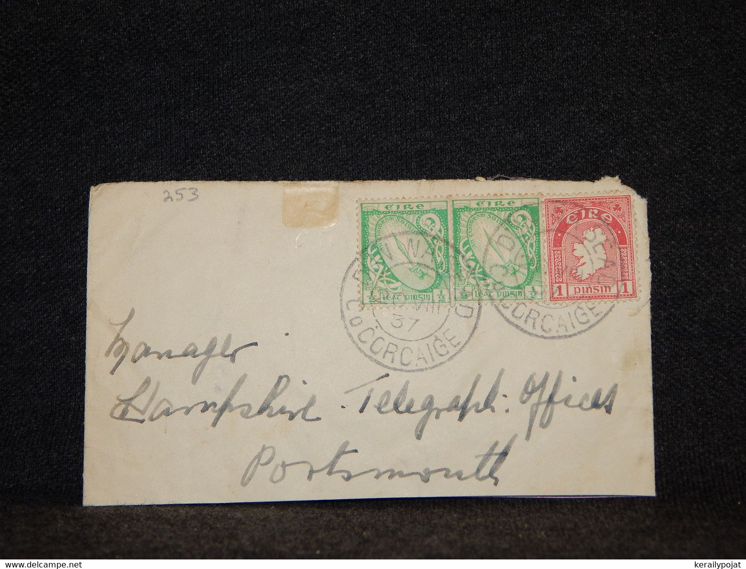 Ireland 1937 Cover To Portsmouth__(253) - Brieven En Documenten