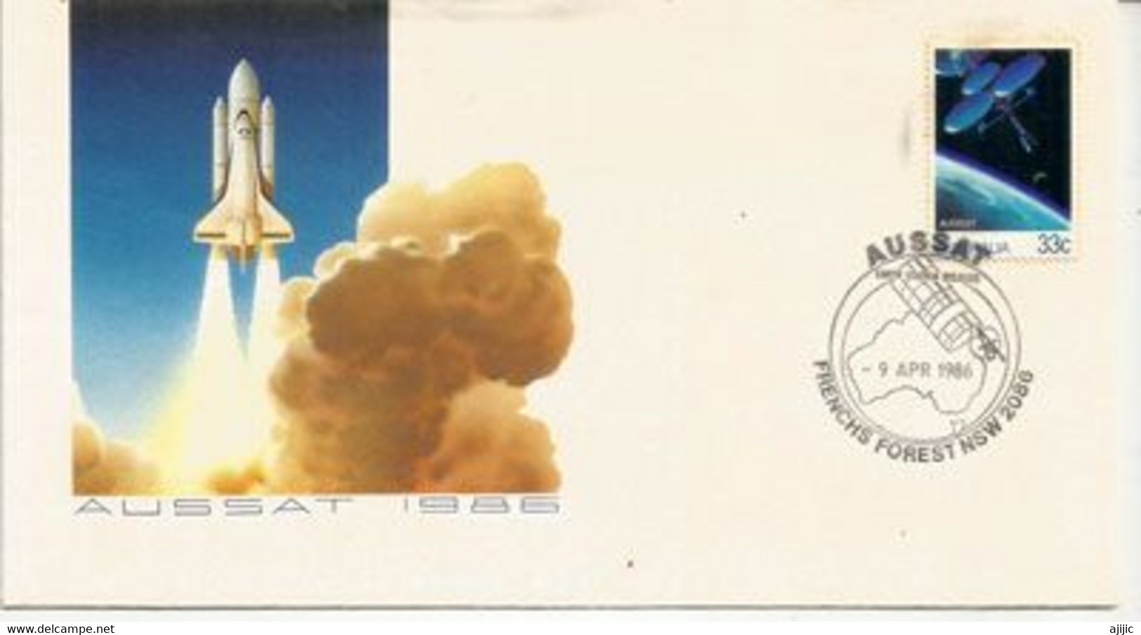 Lancement Du Satellite Aussat Par NASA Space Shuttle STS 61-B,1986, Enveloppe Souvenir AUSTRALIE - Océanie