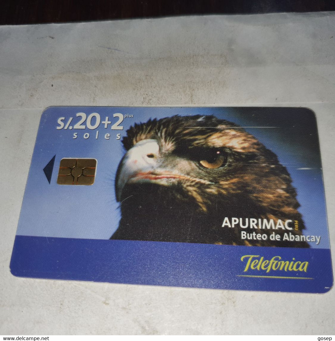Peru-(per-te-chp-0078c)-apurimac Buteo-(46)(s/.20+2 Soles)-(s2200479326)-(tirage-100.000)-used Card+1cars Prepiad,free - Aigles & Rapaces Diurnes