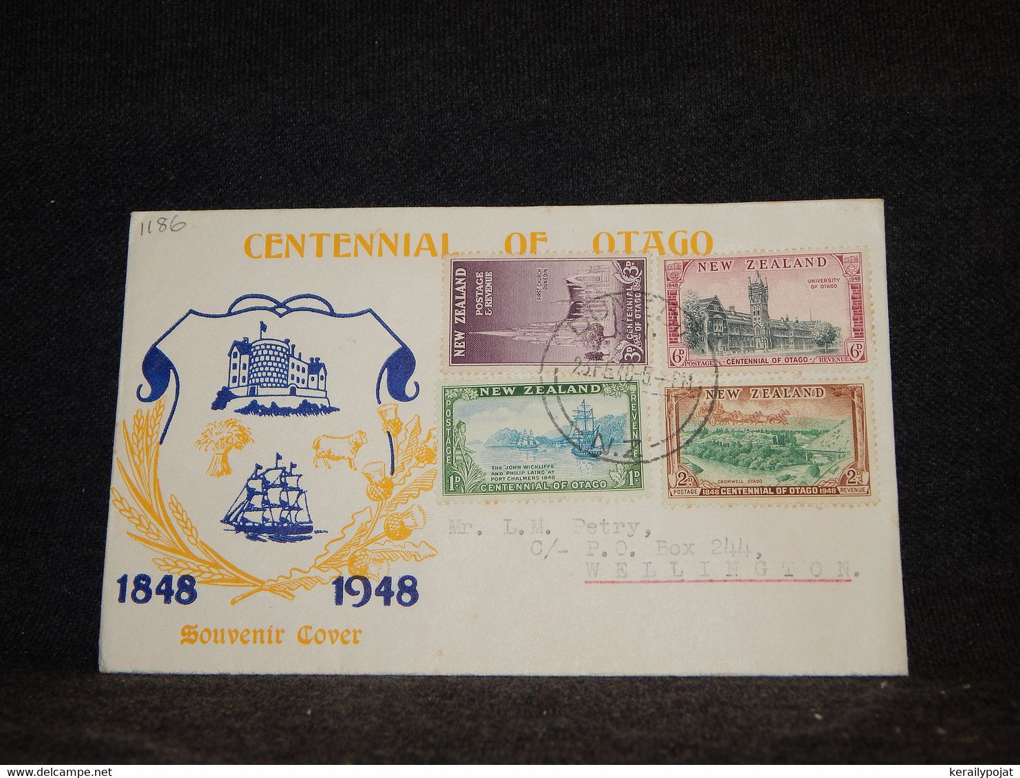 New Zealand 1948 Centennial Of Otago Cover__(1186) - Cartas & Documentos