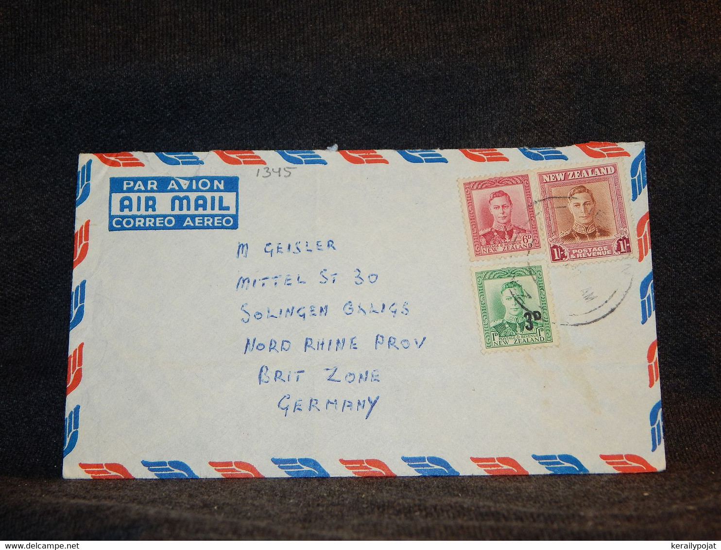 New Zealand 1950's Air Mail Cover To Germany__(1345) - Luftpost