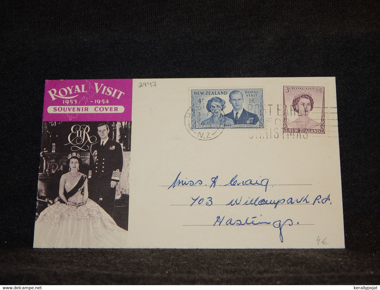 New Zealand 1950's Hastings Royal Visit Cover__(2947) - Cartas & Documentos