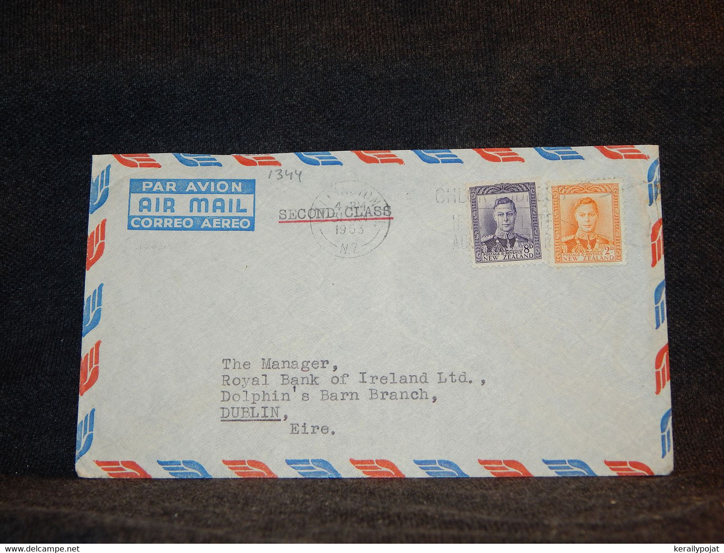 New Zealand 1953 Air Mail Cover To Ireland__(1344) - Corréo Aéreo