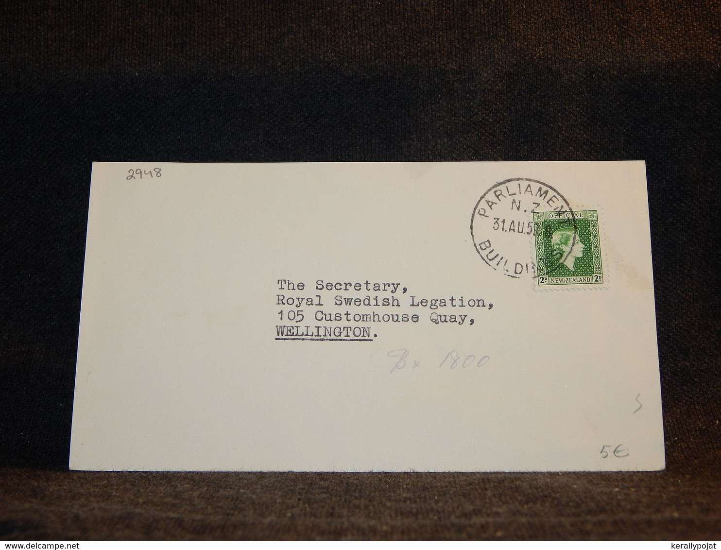 New Zealand 1959 Parliament Buildings Card__(2948) - Lettres & Documents