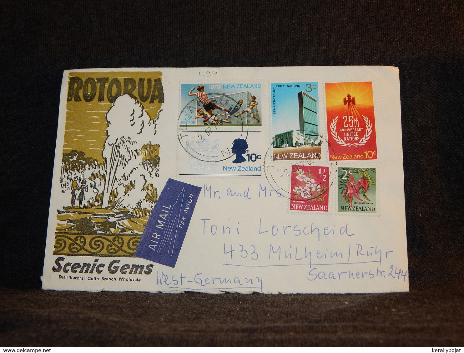 New Zealand 1976 Air Mail Cover To Germany__(1194) - Airmail