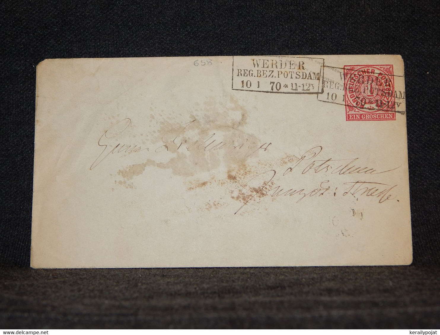 North German Conf. 1870 Werder Stationery Envelope__(658) - Entiers Postaux