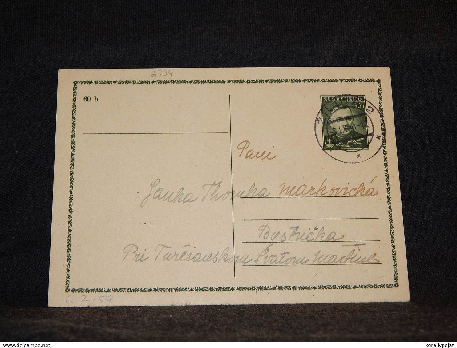 Slovakia 1941 Zilina 50g Green Stationery Card__(2734) - Covers & Documents