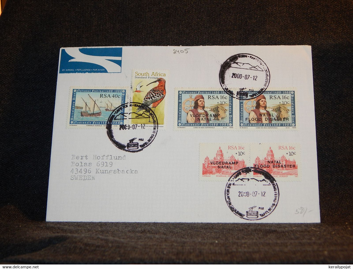 South Africa 2000 Air Mail Cover To Sweden__(2405) - Posta Aerea