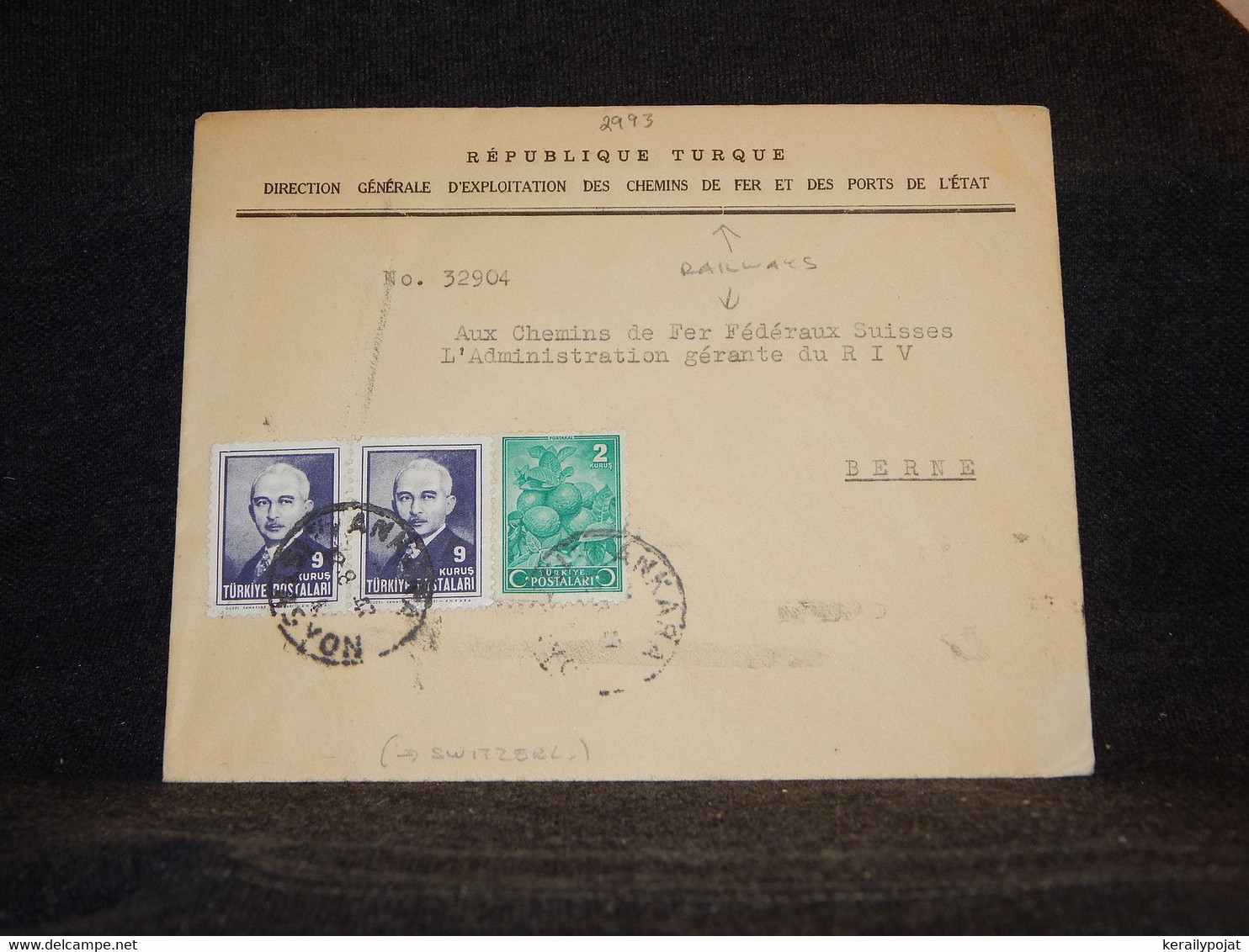 Turkey 1947 Ankara Cover To Switzerland__(2993) - Briefe U. Dokumente