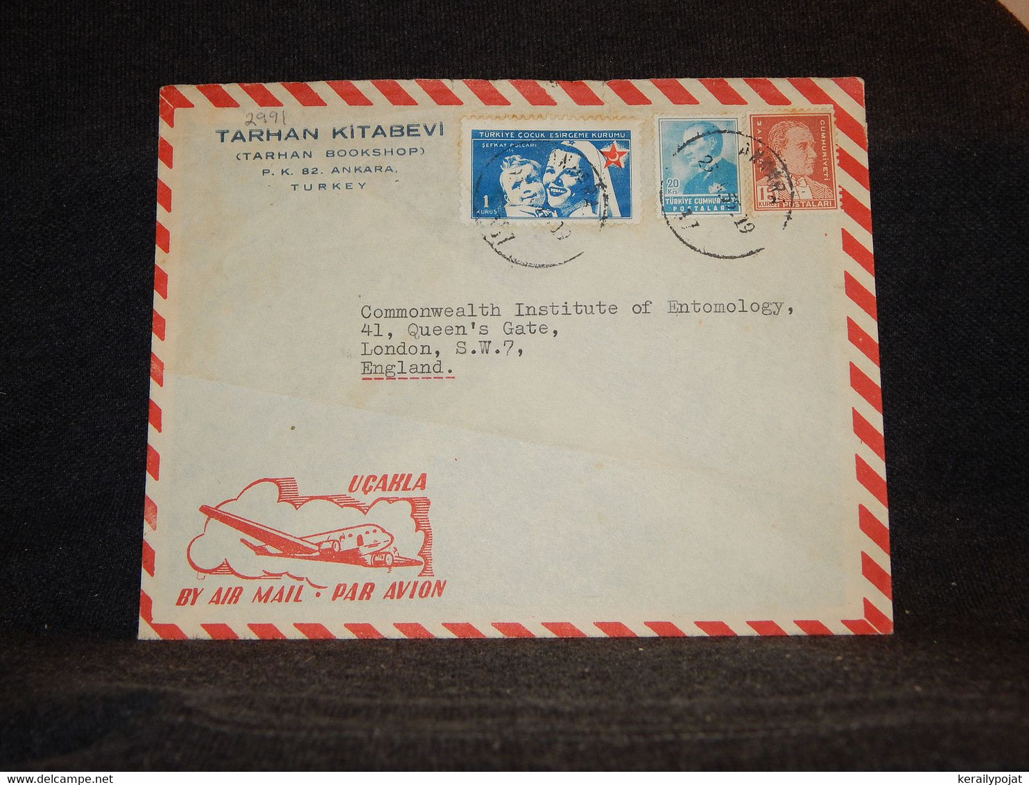 Turkey 1955 Ankara Air Mail Cover To UK__(2991) - Posta Aerea