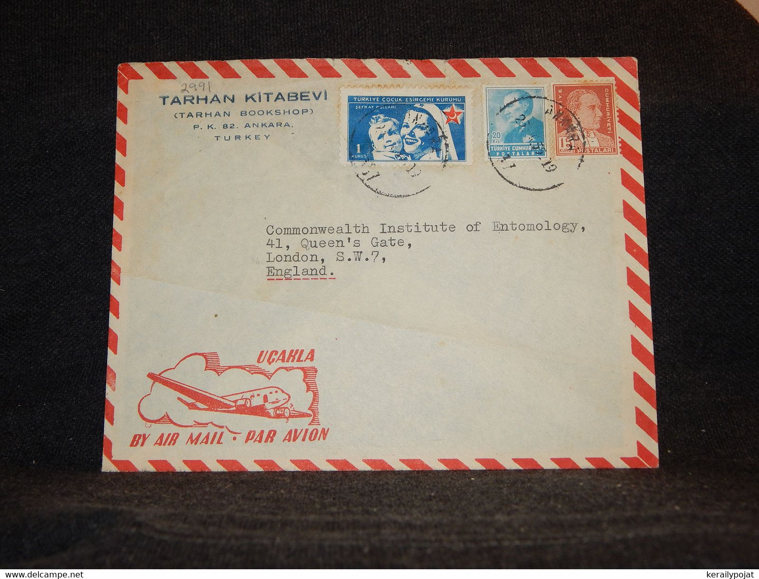 Turkey 1955 Ankara Air Mail Cover To UK__(2991) - Luftpost