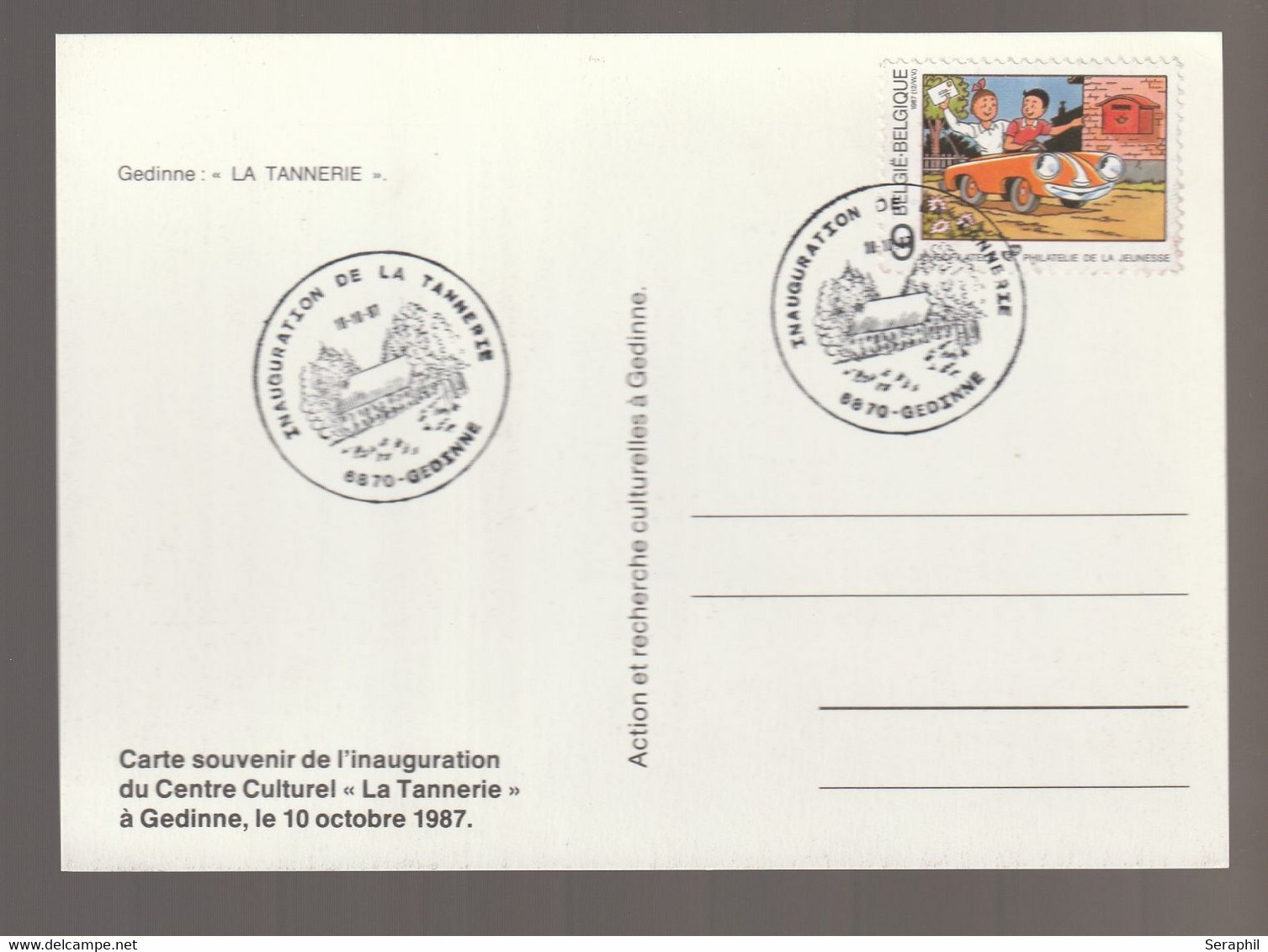 Bob & Bobette - Timbre N° 2264 - Gedinne - La Tannerie - Carte Souvenir De L'Inauguration Du Centre Culturel - Philabédés (fumetti)