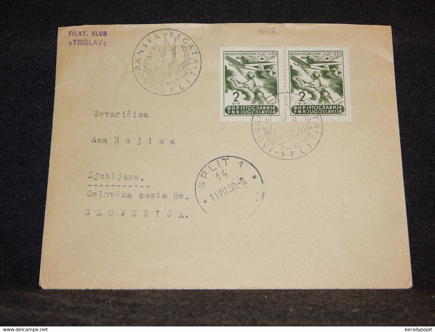 Yugoslavia 1950 Special Cancellation Cover To Slovenia__(4112) - Briefe U. Dokumente