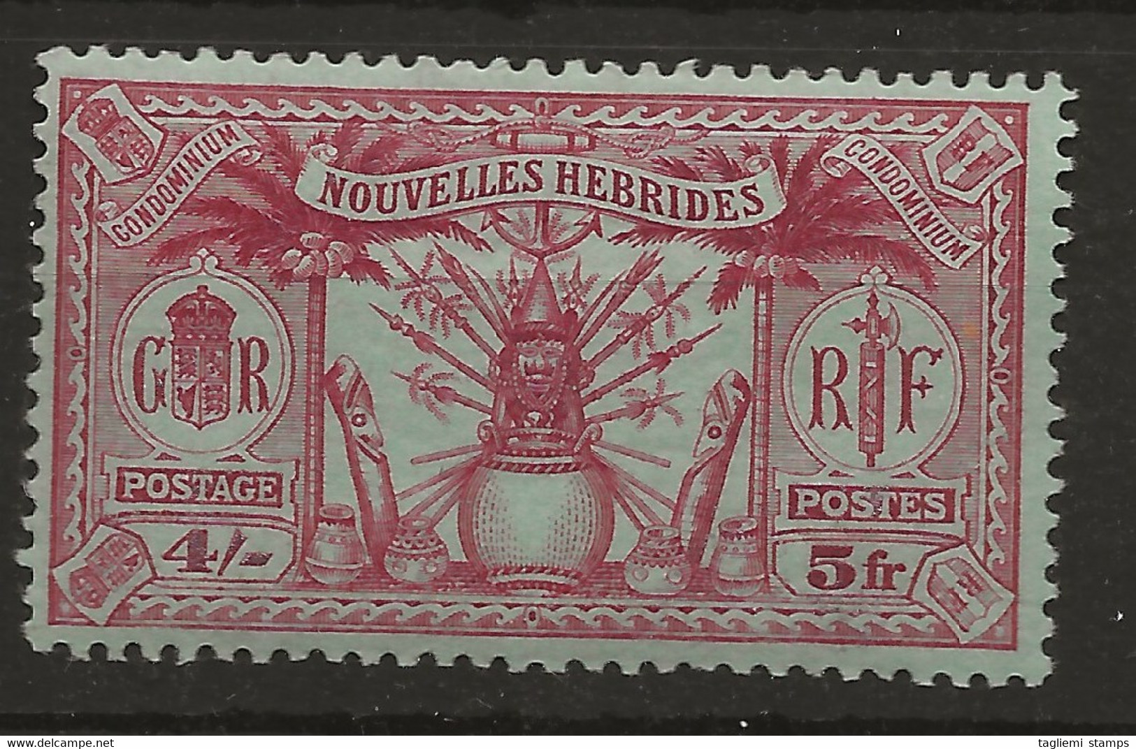 New Hebrides, 1925, F  52, Mint, Lightly Hinged - Nuevos