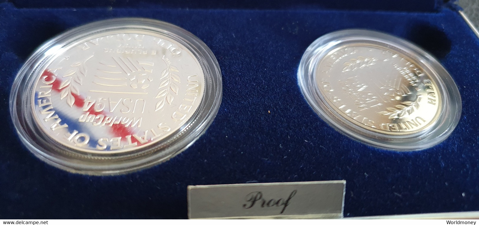 USA 1994 1/2 Dollar + Silver Dollar (Proof Set 1994 - World Championship Football) - Proof Sets