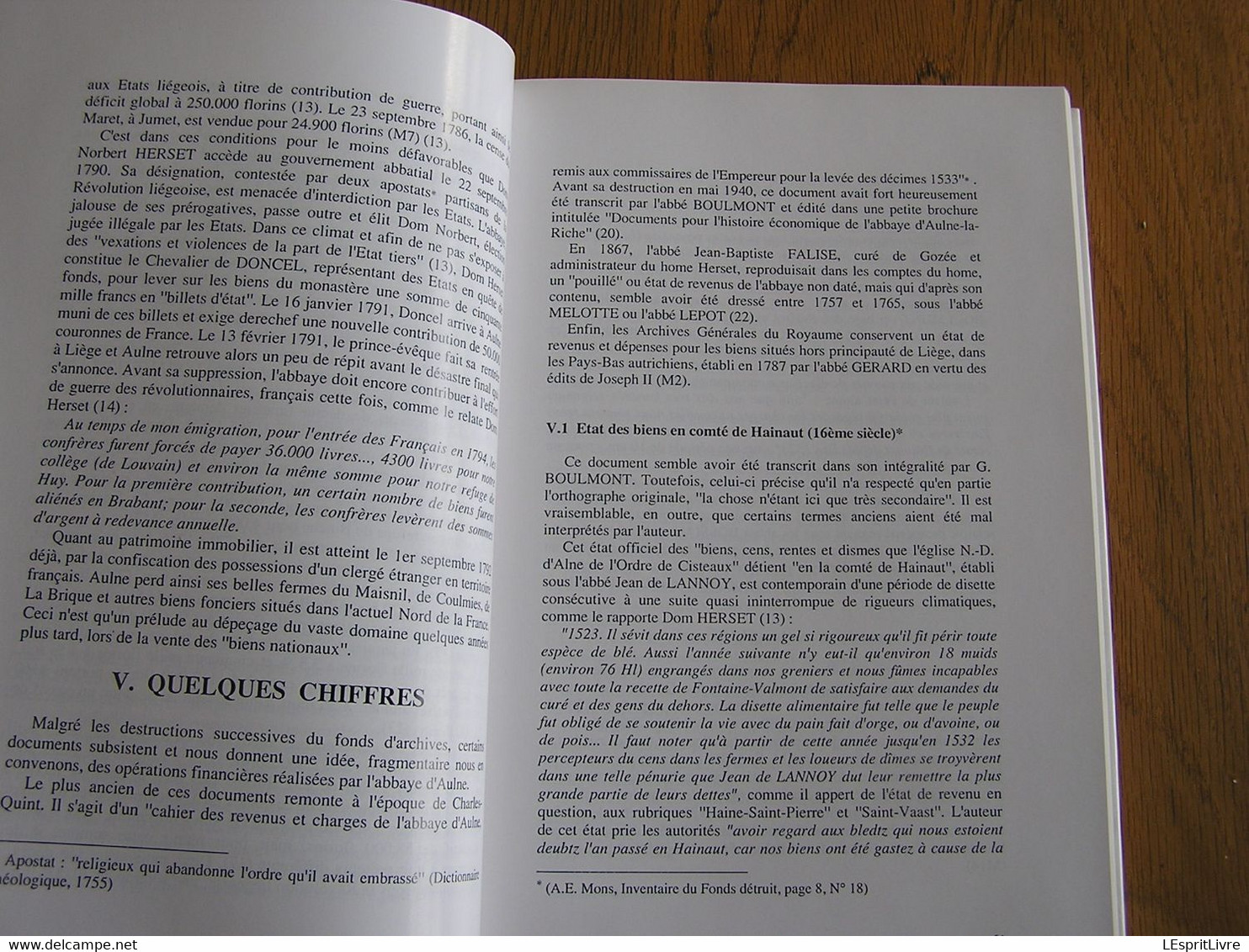 LA TUMULTUEUSE HISTOIRE DE L ABBAYE D AULNE 1794 1994 Guy Lebrun Régionalisme Hainaut Gozée Région Montigny Landelies