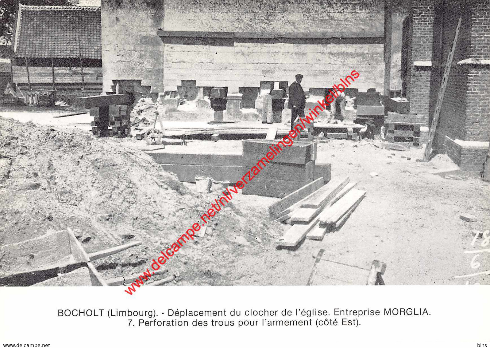 BOCHOLT - Déplacement Du Clocher De L'église - Entreprise Morglia - Perforation Des Trous Pour L'armement - Bocholt