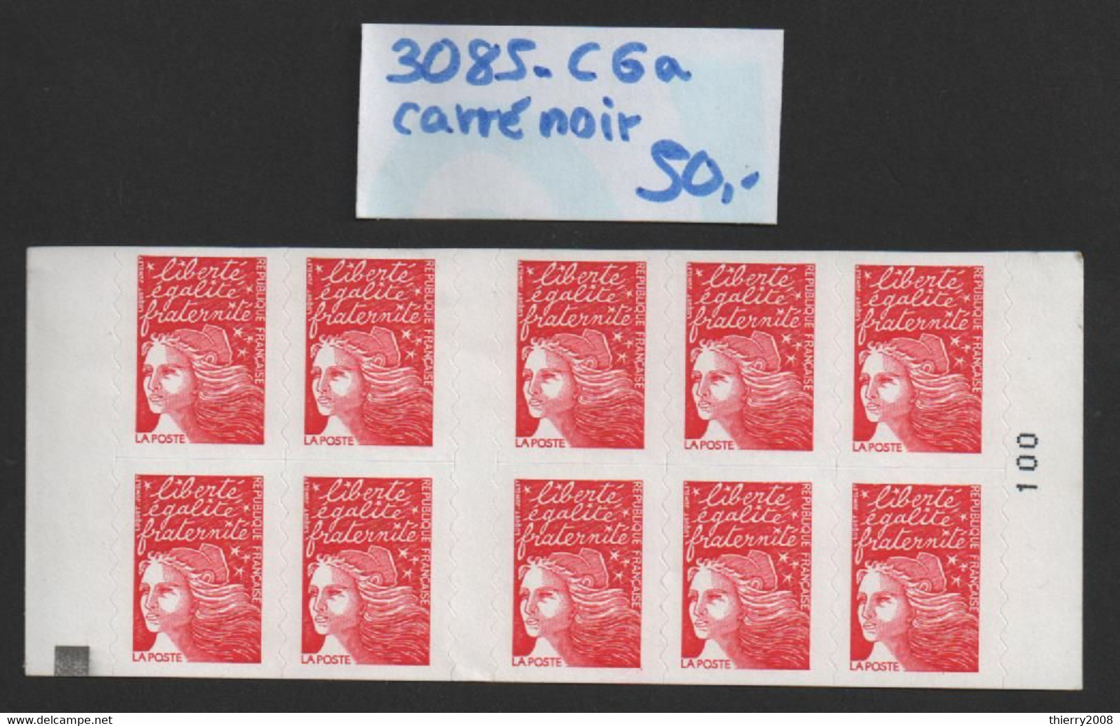 Carnet N° 3085-C6a (Carré Noir) Neuf **  TTB - Altri & Non Classificati