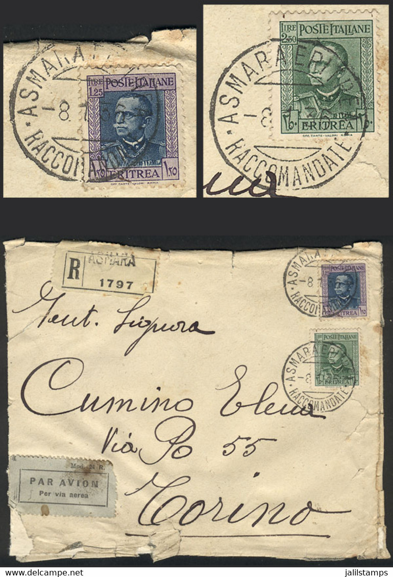 ERITREA: Registered Airmail Cover Sent From Asmara To Torino On 8/JA/1936 - Eritrea