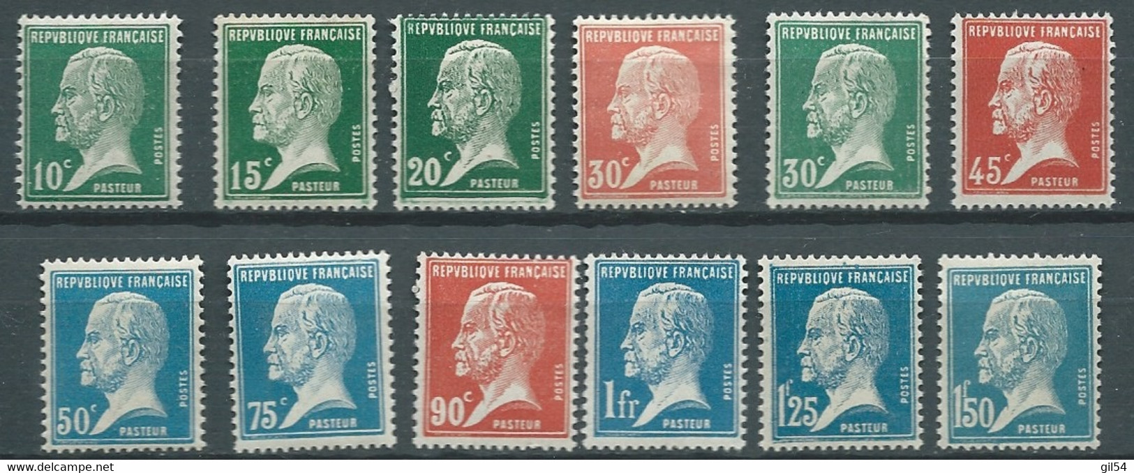 France Sére Pasteur  Yvert N° 170 / 181 * 12 Valeurs Avec Charnière Ou Trace   -  AA 17501 - 1922-26 Pasteur