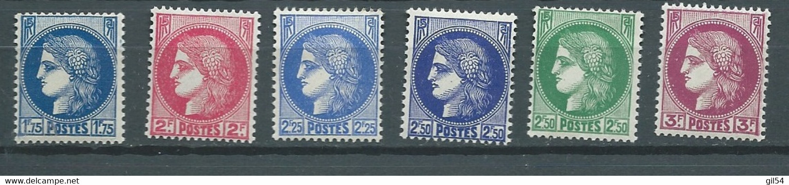 France Sére Céres Yvert N° 372 / 376 * 6 Valeurs Avec Charnière Ou Trace   -  AA 17504 - Unused Stamps