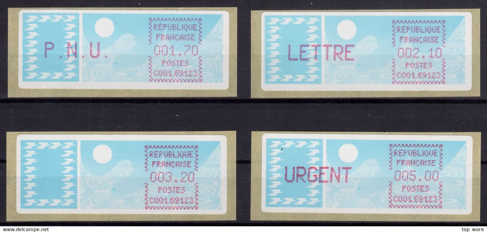 France ATM Stamps C001.69123 Michel 6.4 Zd Series ZS1 Neuf / MNH / Crouzet LSA Distributeurs Automatenmarken Frama Lisa - 1985 Papier « Carrier »