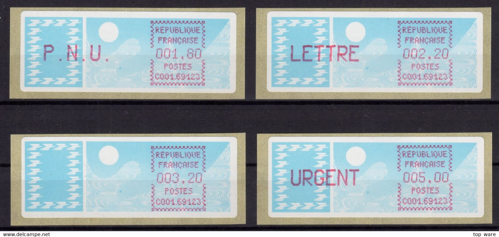 France ATM Stamps C001.69123 Michel 6.4 Zd Series ZS2 Neuf / MNH / Crouzet LSA Distributeurs Automatenmarken Frama Lisa - 1985 Papier « Carrier »