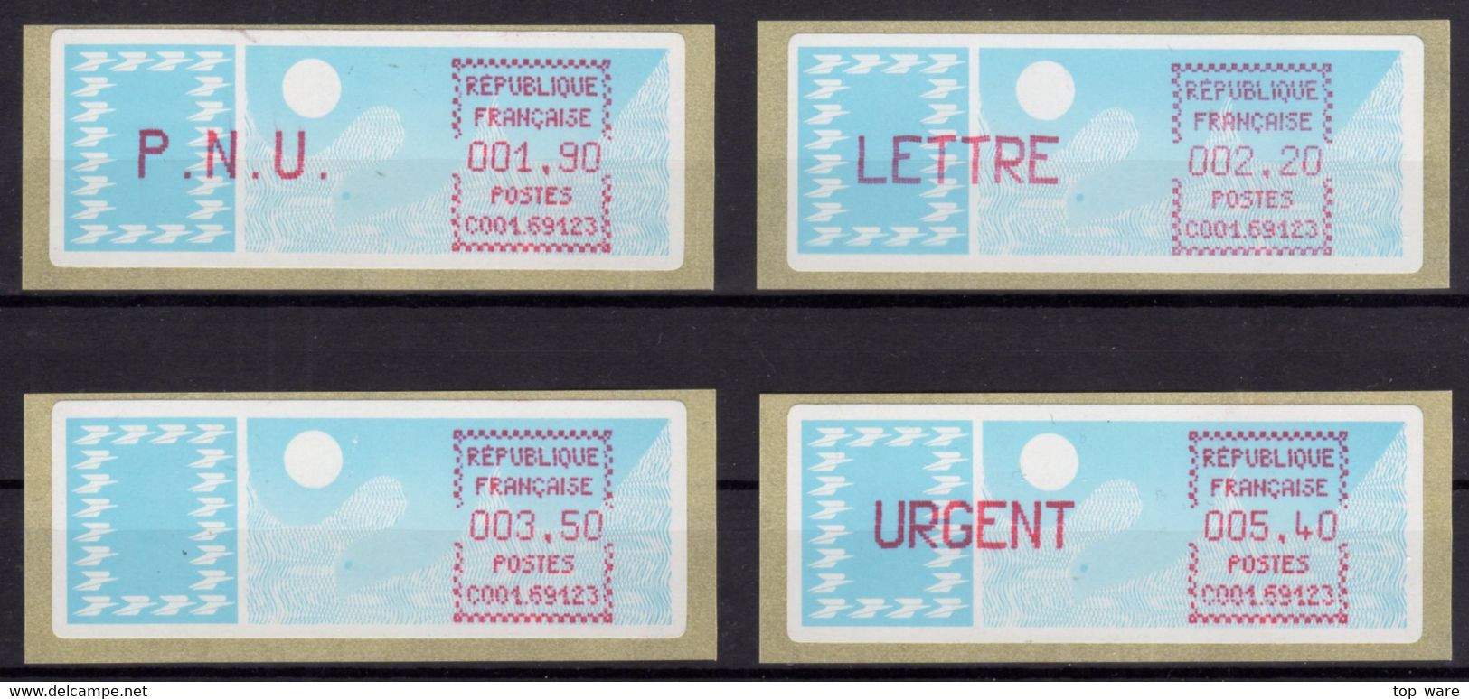 France ATM Stamps C001.69123 Michel 6.4 Zd Series ZS3 Neuf / MNH / Crouzet LSA Distributeurs Automatenmarken Frama Lisa - 1985 « Carrier » Paper