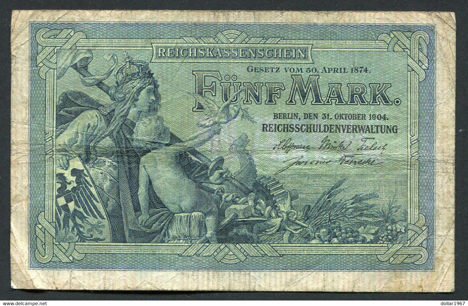 Germany - Duitsland , Imperial Treasury 5 Mark 31-10-1904 / 22a / L 799160 - 5 Mark