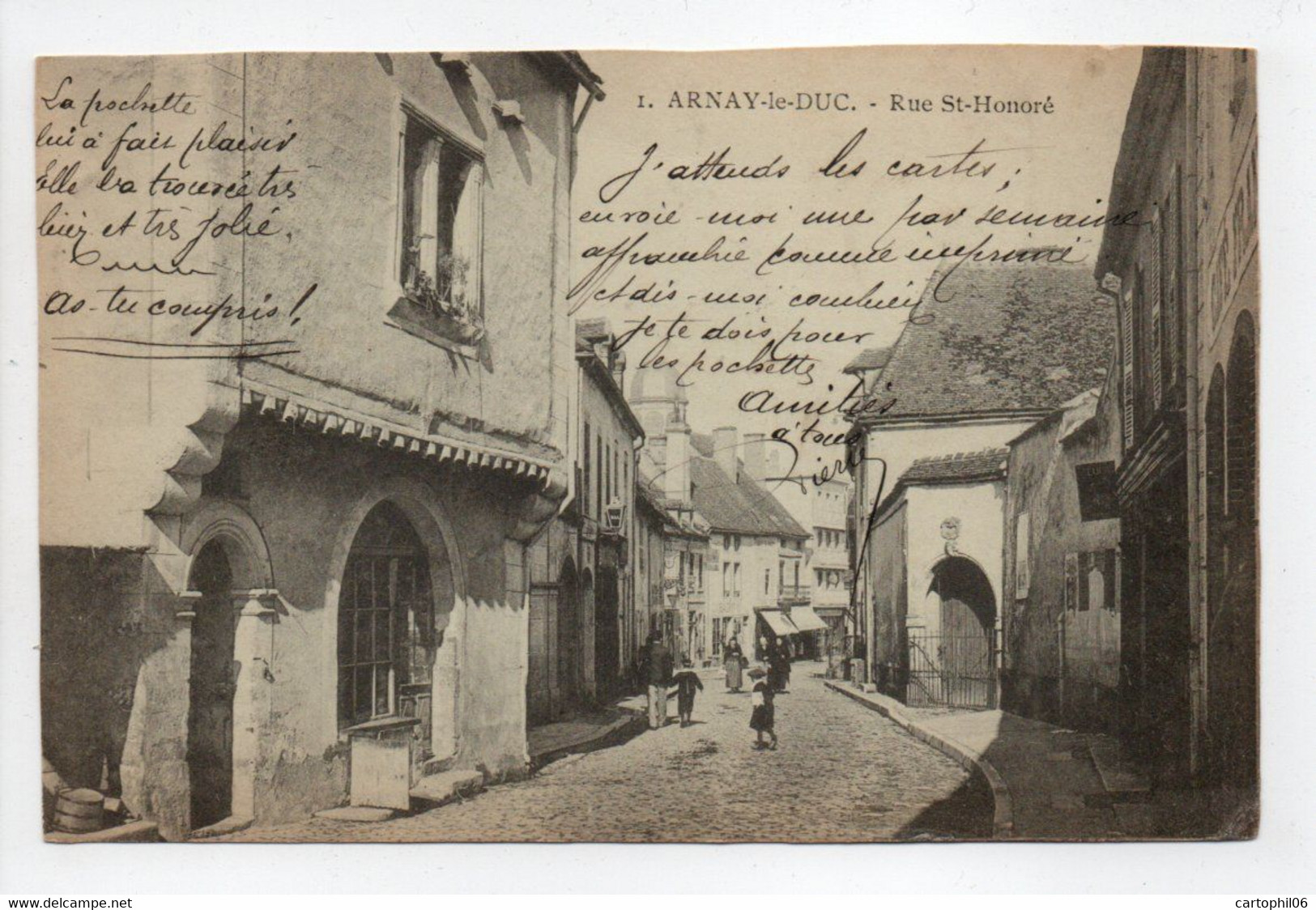 - CPA ARNAY-LE-DUC (21) - Rue St-Honoré 1903 - - Arnay Le Duc