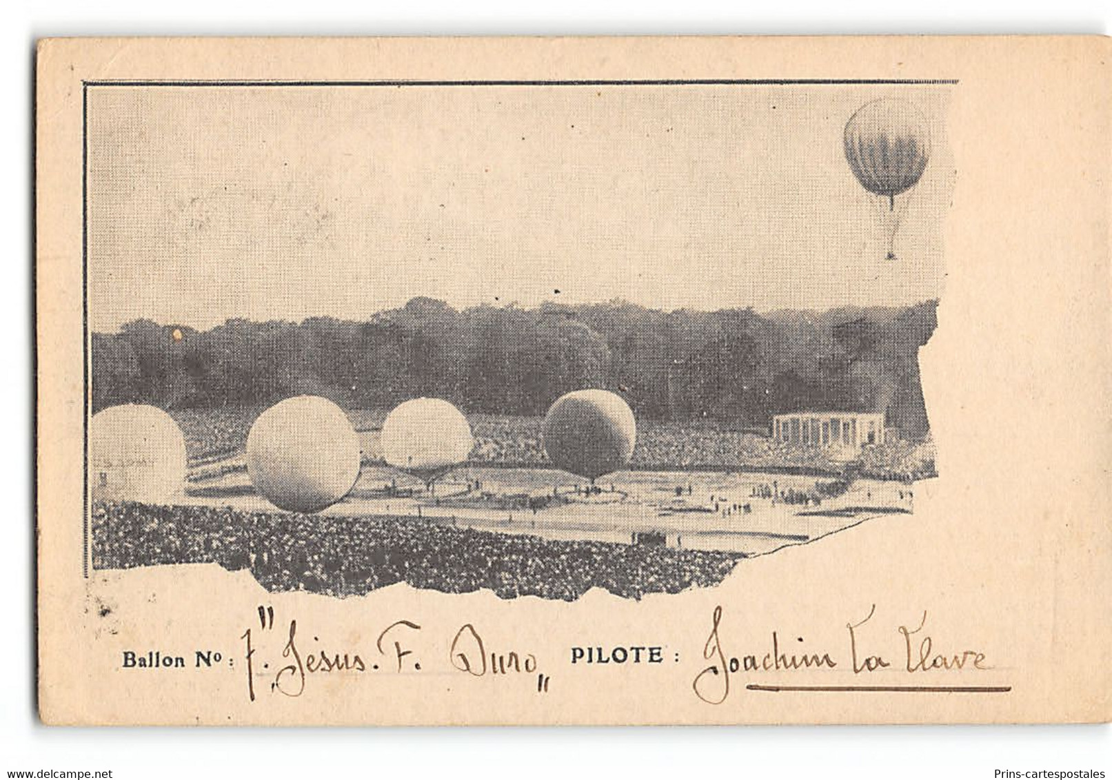 CPA Par Ballon Coupe Gordon Bennet Départ De Solbosh Bruxelles Avec Sugnature Du Pilote - Mongolfiere