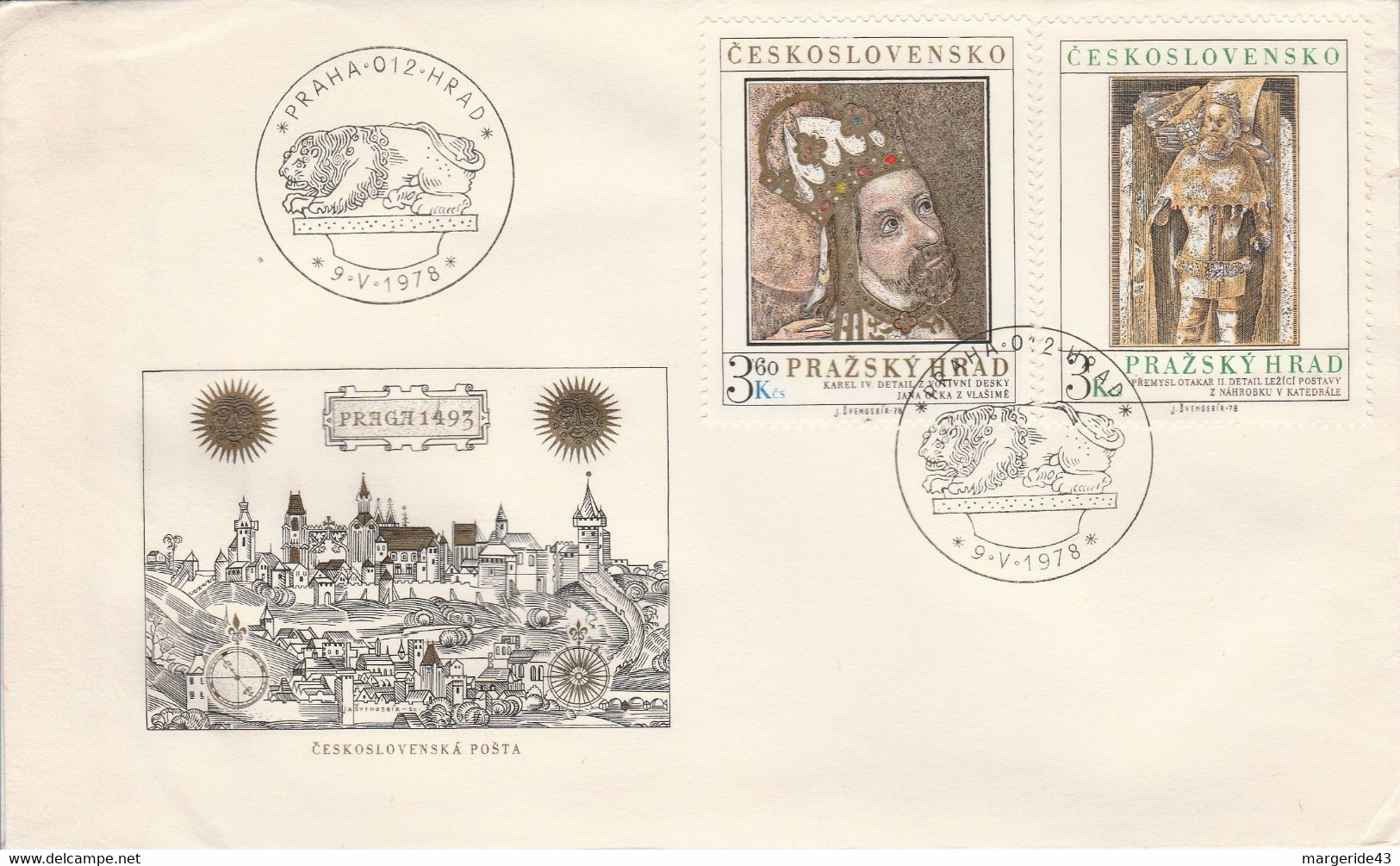 TCHECOSLOVAQUIE 1978 LETTRE FDC PEINTURES DE BRATISLAVA  POUR LA FRANCE - Sonstige & Ohne Zuordnung