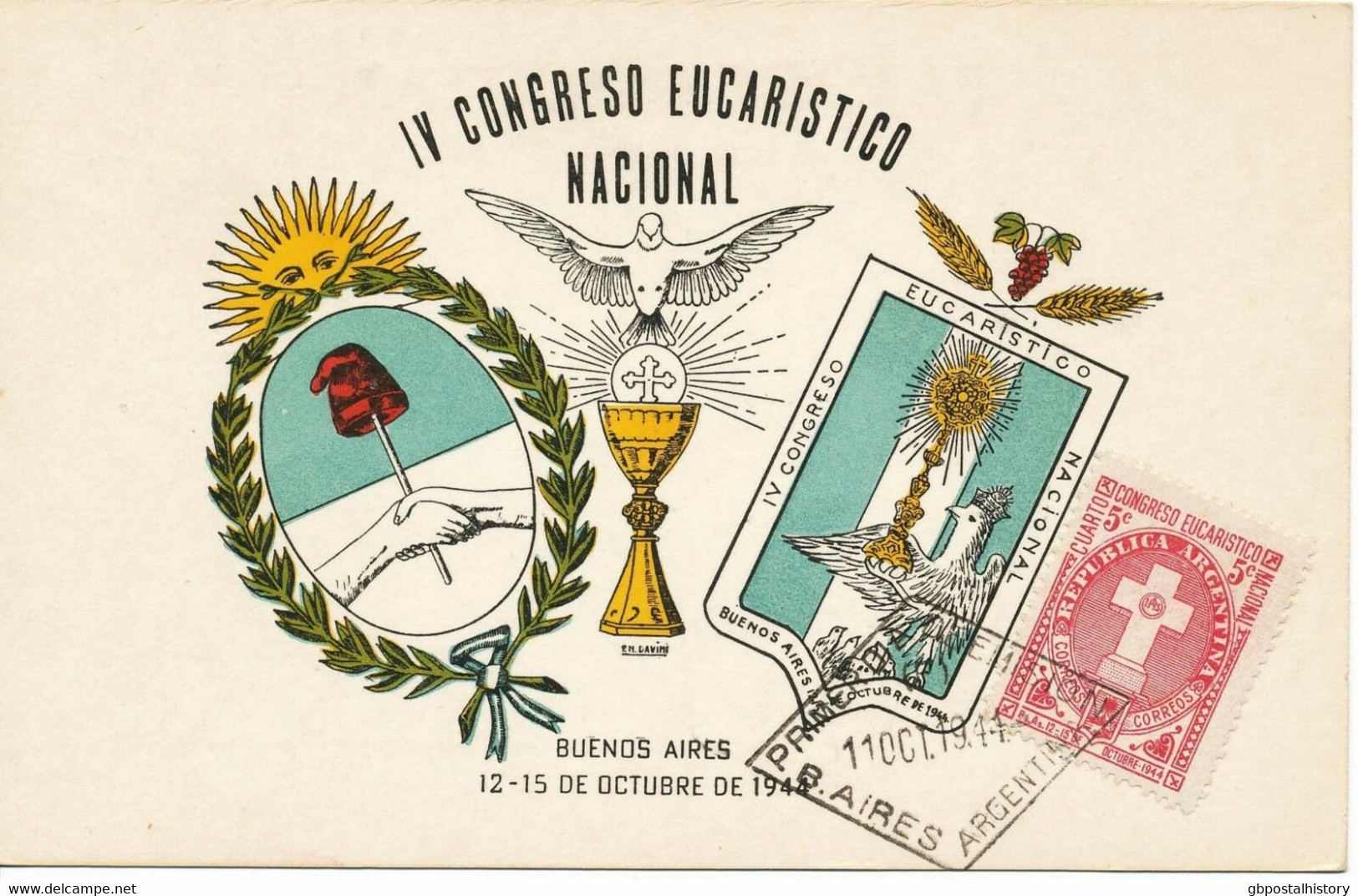 ARGENTINIEN 1944 4.nationaler Eucharistischer Kongreß Auf 2 Maximumkarten ABART - FDC