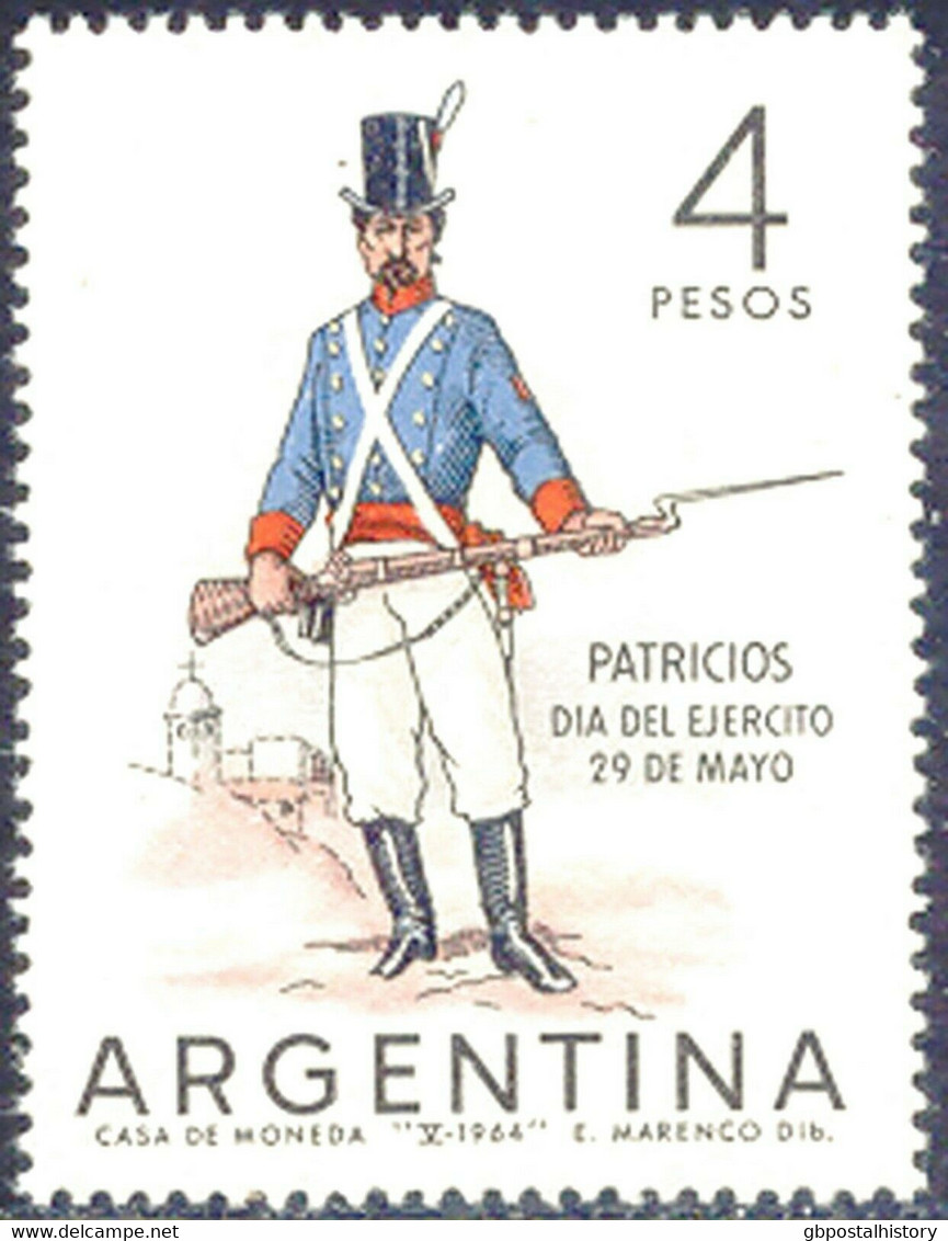 ARGENTINA 1964 Day Of The Army 4 P Two Superb U/M MAJOR VARIETIES: MISSING COLOR - Unused Stamps