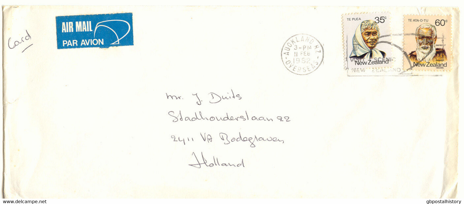 NEW ZEALAND 1982 35 C. Te Puea And 60 C. Te Ata-O-Tu On Flight Cover - Brieven En Documenten