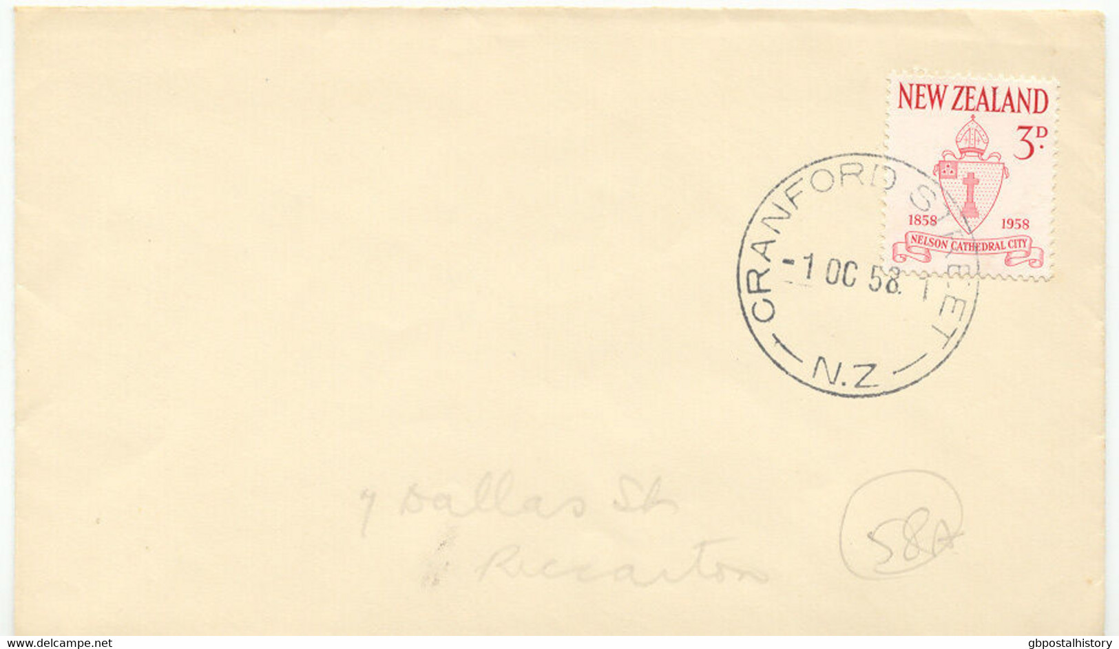NEW ZEALAND 1958 100 Years Nelson Cathedral City 3 D On Superb Cover - Lettres & Documents
