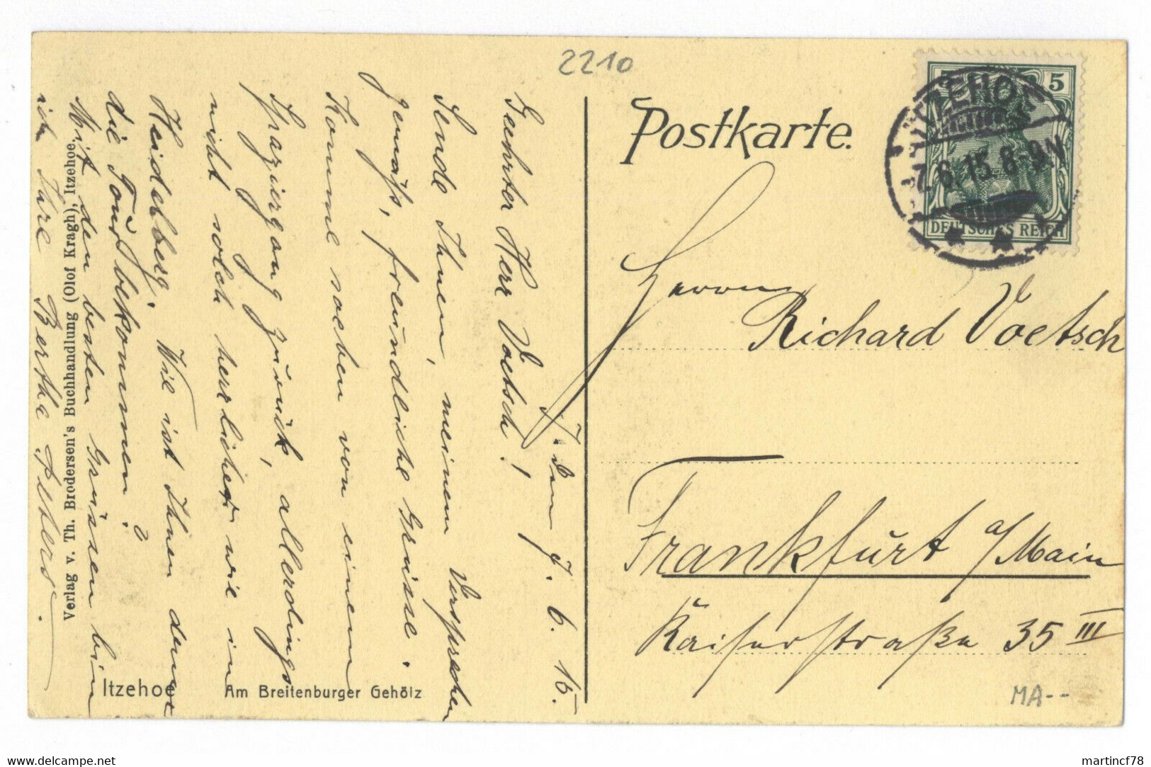 Itzehoe Am Breitenburger Gehölz 1915 Postkarte Ansichtskarte Kr. Steinburg - Itzehoe