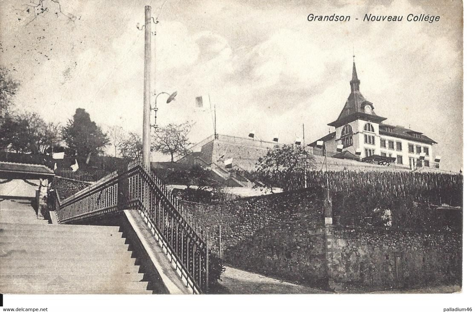 VAUD GRANDSON Nouveau Collège - Photo  J. Rossi-Vogt - Voyagé Le 19.05.1911 Vers Bevaix - Grandson