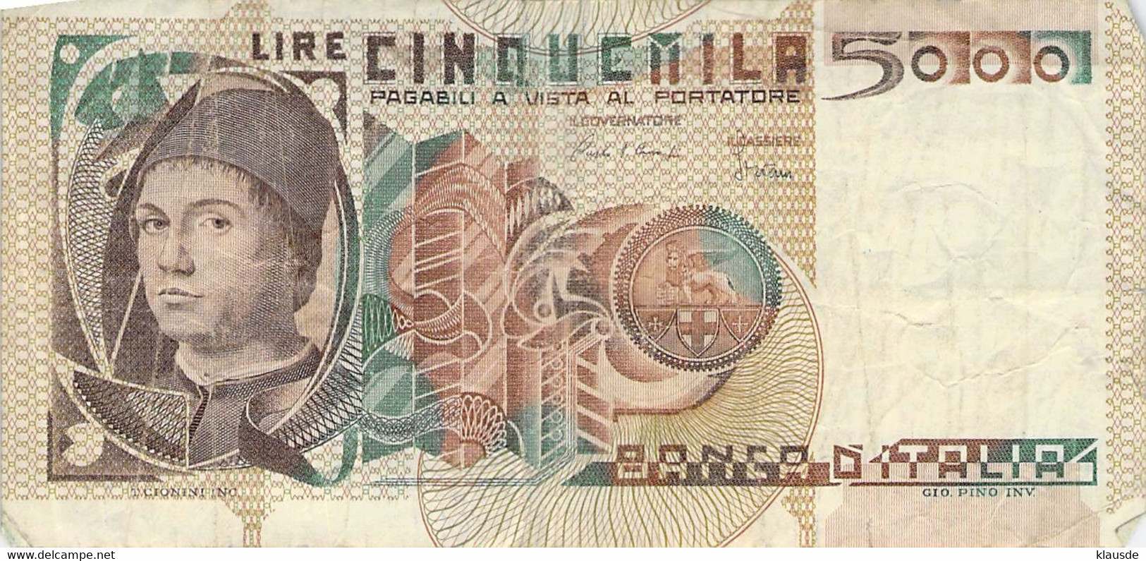 Italien 5000 Lire Geldschein, 1983 VF/F III - 5000 Lire