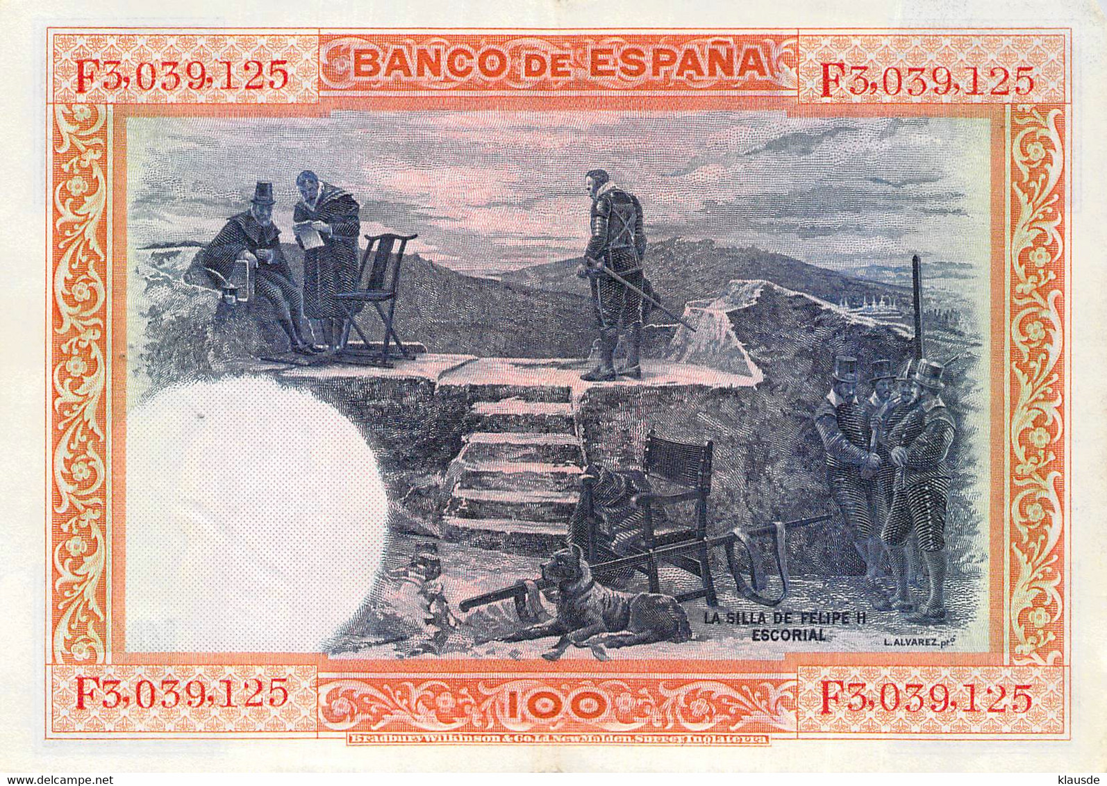 Spanien 100 Pesetas - Felipe II - 1925 AU/WF II - 100 Peseten